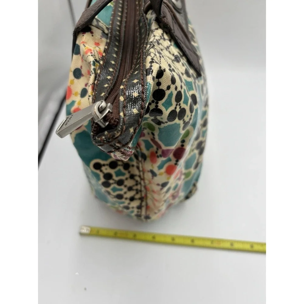 Fossil‎ KEY-PER Key Per Kaleidoscope Coated Canvas Shoulder Tote Purse Teal